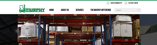 screen shot of the Murphy Warehouse homepage